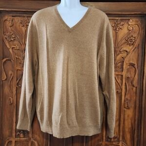 JOS. A. BANK Collection 100% Cashmere V Neck Long Sleeve Sweater Sz. XL